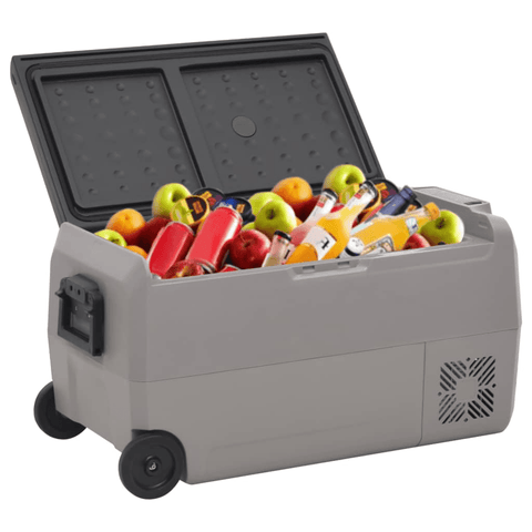 vidaXL Cool Box with Wheel and Adapter Black & Grey 50 L PP & PE - Filipino Grocery Store