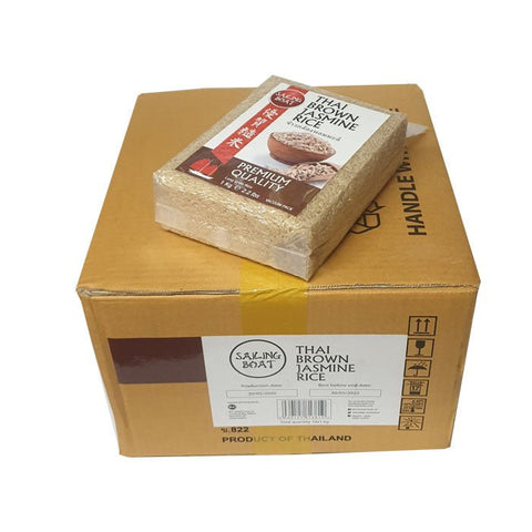 1 box Thai Brown Jasmine Rice (10 packs - 1kg. each) (Sailing Boat) - Filipino Grocery Store