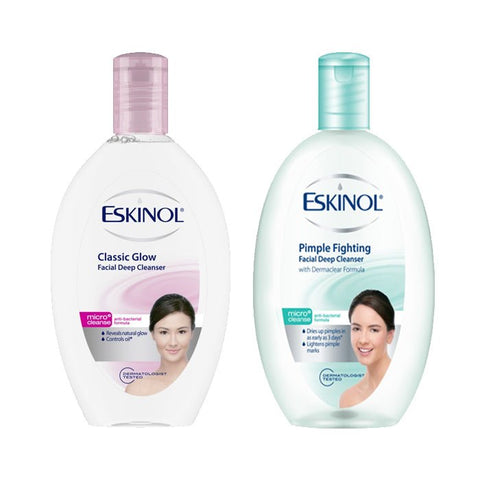 Eskinol Cleanser pimple fighting and Classic Glow 225ml - Filipino Grocery Store