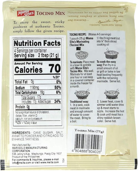 Tocino Marinating Mix 75g (Mama Sita’s) - Filipino Grocery Store