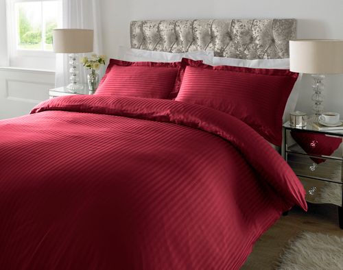 300 TC - 100% Cotton Sateen Stripe Duvet Cover Set Maroon - Filipino Grocery Store