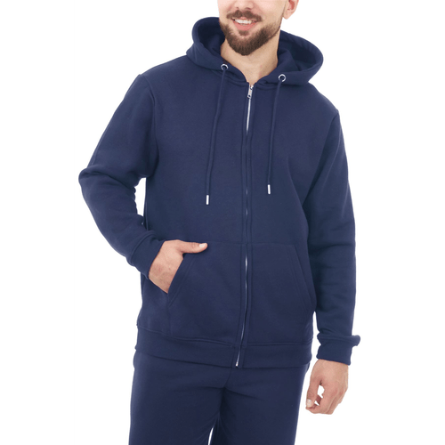 BASIC MENS ZIPPER HOODIE NAVY S - Filipino Grocery Store