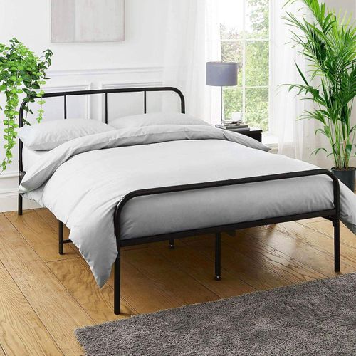 Extra Strong Double Metal Bed Frame with Rounded Head and Foot Board In Black - Improved - Filipino Grocery Store