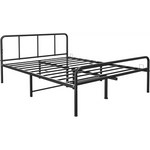 Extra Strong Double Metal Bed Frame with Rounded Head and Foot Board In Black - Improved - Filipino Grocery Store