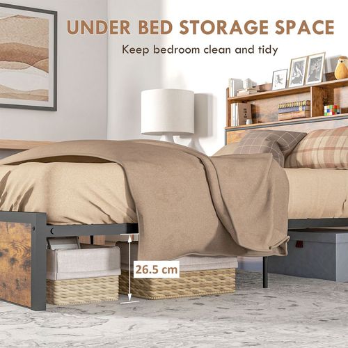 HOMCOM 5.2FT King Bed Frame: Stylish Storage Headboard & Under - Bed Space - Filipino Grocery Store