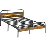 HOMCOM Single Bed Frame with Headboard, No Box Spring Needed - Filipino Grocery Store