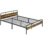 HOMCOM Single Bed Frame with Headboard, No Box Spring Needed - Filipino Grocery Store