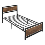 HOMCOM Single Size Metal Bed Frame w/ Headboard & Footboard, 97x195x103cm - Filipino Grocery Store