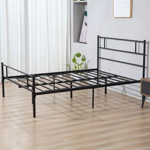 HOMCOM Stylish King Metal Bed Frame with Headboard & Under - Bed Storage - Filipino Grocery Store