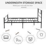 HOMCOM Stylish King Metal Bed Frame with Headboard & Under - Bed Storage - Filipino Grocery Store