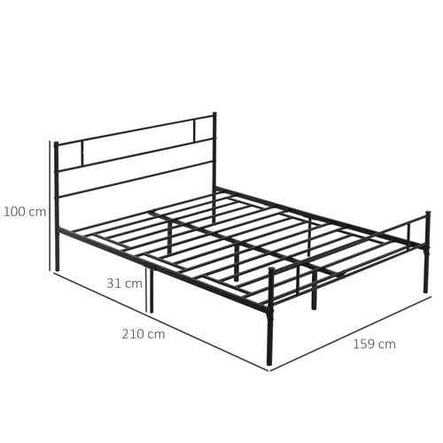 HOMCOM Stylish King Metal Bed Frame with Headboard & Under - Bed Storage - Filipino Grocery Store