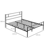 HOMCOM Stylish King Metal Bed Frame with Headboard & Under - Bed Storage - Filipino Grocery Store