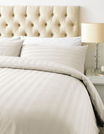 Indulge in Luxury: 800 TC Cotton Satin Stripe Duvet Cover Set in Ivory - Filipino Grocery Store