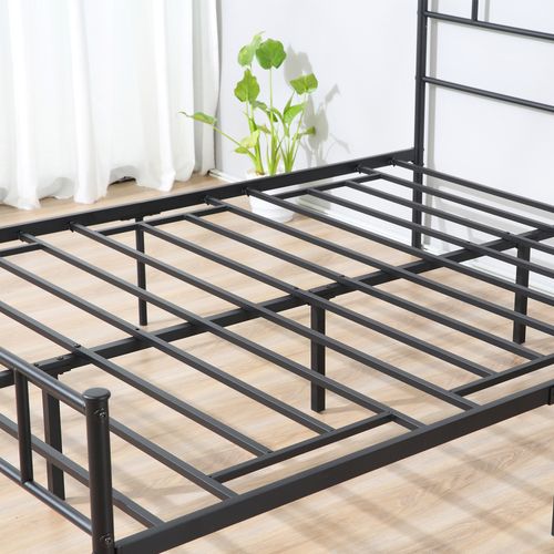 Modern Double Metal Bed Frame with Headboard, Footboard & Under - Bed Storage - Filipino Grocery Store