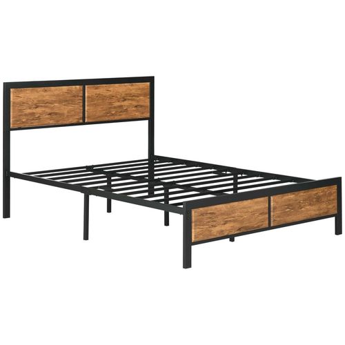 Retro Industrial King Size Bed Frame - Sturdy Steel Design with Storage Space - Filipino Grocery Store