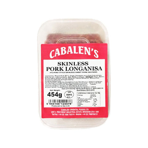 Skinless Pork Longanisa 454g (Cabalen) - Filipino Grocery Store