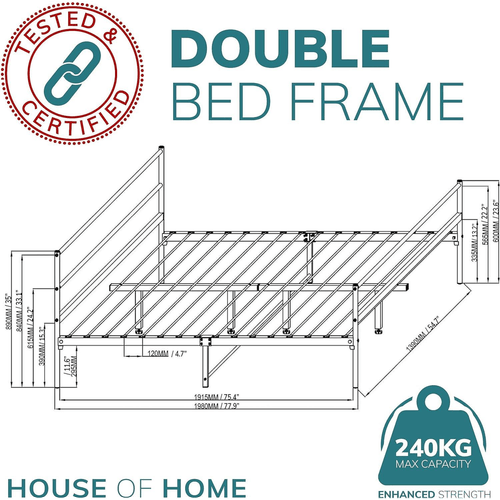 Sturdy Black Double Metal Bed Frame - Sleek Design, Easy Assembly! - Filipino Grocery Store