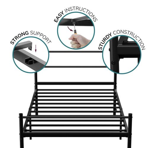 Sturdy Black Single Metal Bed Frame - Stylish, Durable & Easy to Assemble! - Filipino Grocery Store