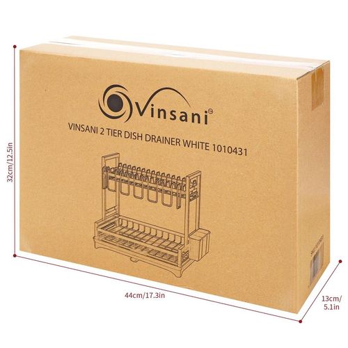 VINSANI 2 TIER DISH DRAINER WHITE 1010431 - Filipino Grocery Store