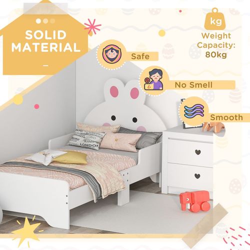 ZONEKIZ Enchanted Bunny Toddler Bed - Magical White Kids Furniture - Filipino Grocery Store