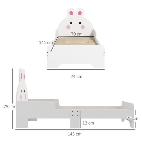 ZONEKIZ Enchanted Bunny Toddler Bed - Magical White Kids Furniture - Filipino Grocery Store