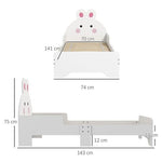 ZONEKIZ Enchanted Bunny Toddler Bed - Magical White Kids Furniture - Filipino Grocery Store