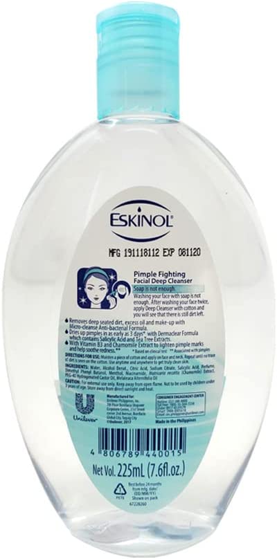 Eskinol Cleanser pimple fighting 225ml - Filipino Grocery Store