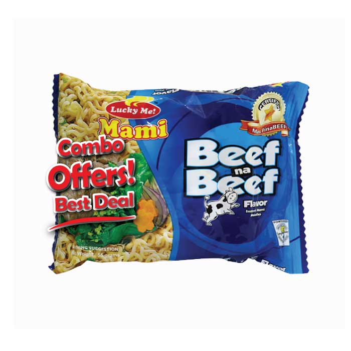 Lucky Me Beef Flavour Instant Noodles 55g - Filipino Grocery Store