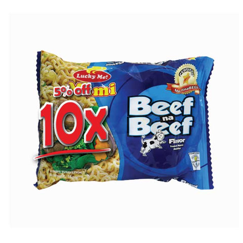 Lucky Me Beef Flavour Instant Noodles 55g - Filipino Grocery Store